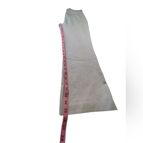Free People Florence Crop Flare Railroad Stripe Pants Blue White Size Medium - Picture 9 of 14